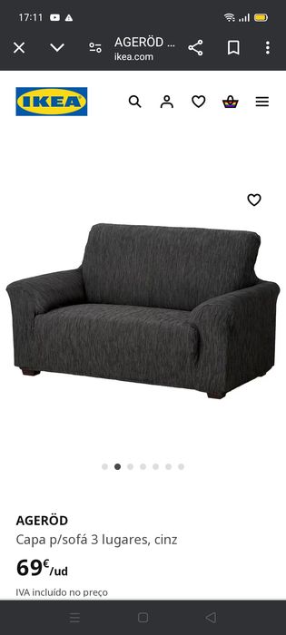 Capa p/sofá AGEROD, IKEA. NOVA