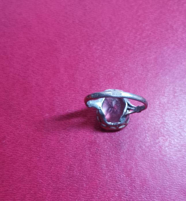 Винтажные кольцо серебро 875, камень горный хрусталь