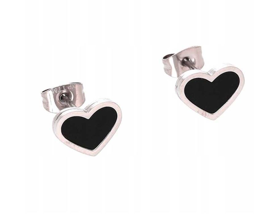 Kolczyki srebrne stal chirurgiczna SERCE SERDUSZKO DW1