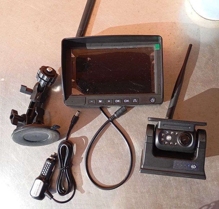 Câmara de marcha atrás sem fios,monitor magnético,de energia solar/usb