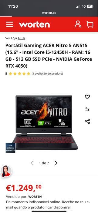 ACER Nitro 5 AN515 RTX 4050 | 16GB RAM | GARANTIA