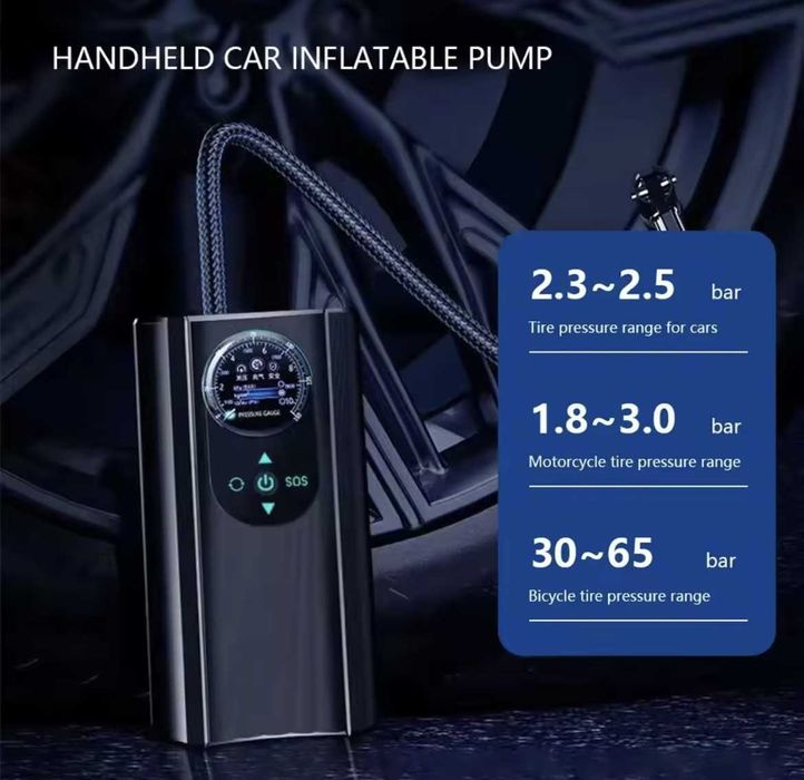 Компрессор портативный насос автомобильный компактный воздушный насос