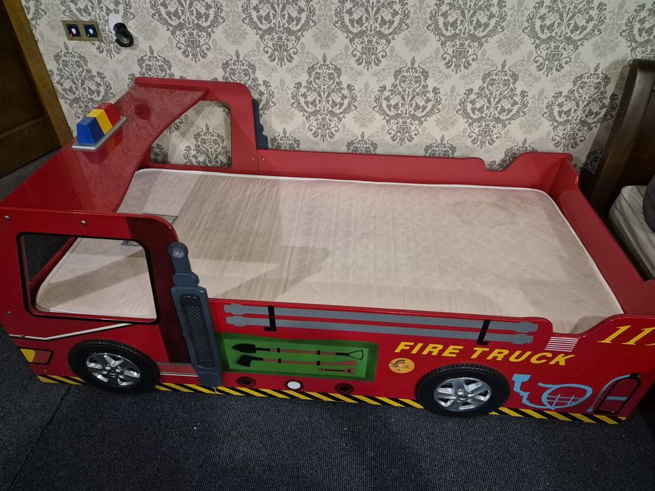 Кровать пожарная машина с матрасом!