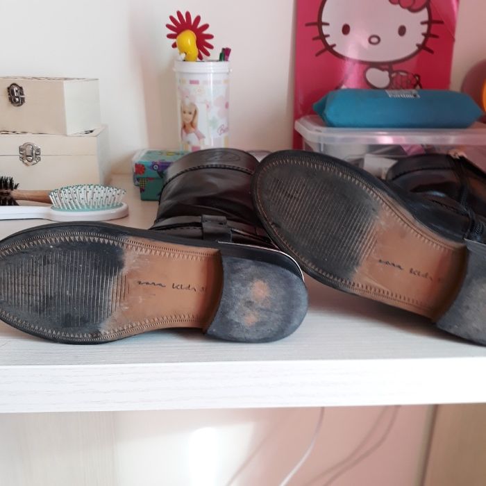 Botas e botins em pele, menina, tam. 31 e 32