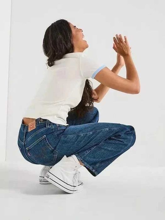 spodnie nowe granatowe levis barrel cinch