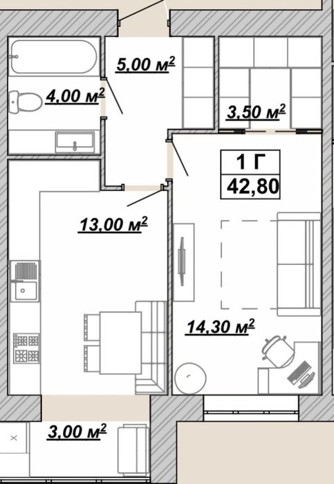 Продаж однокімнатної квартири в ЖК з власною інфраструктурою