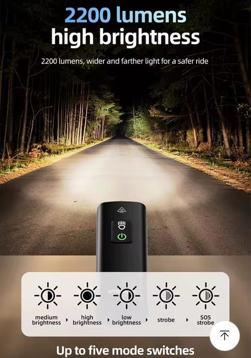 Велофонарь павербанк 4500mah