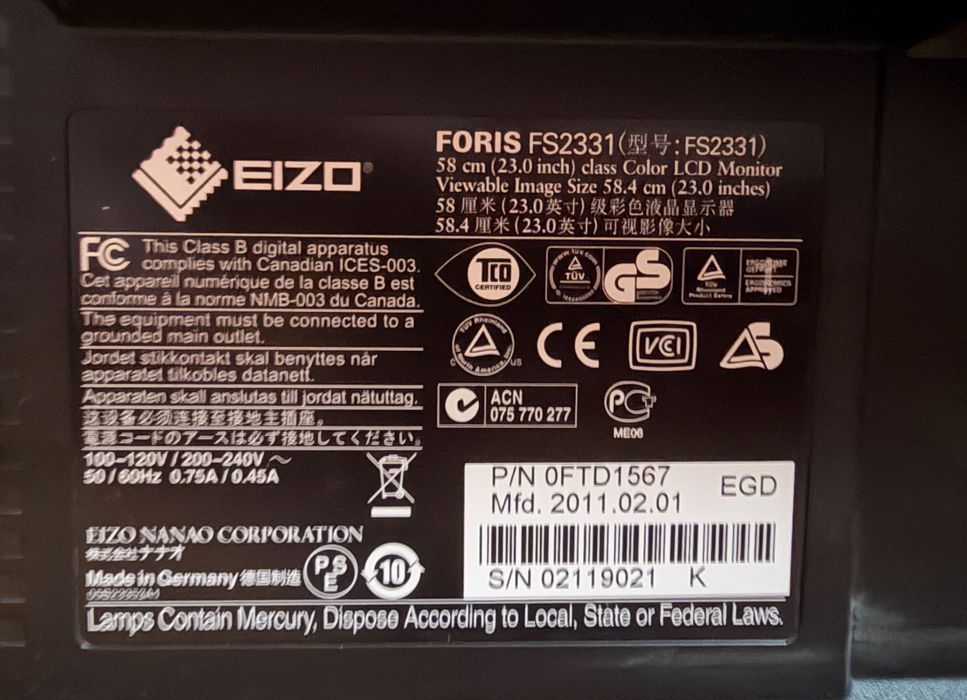 Monitor Eizo Foris FS2331 23'
