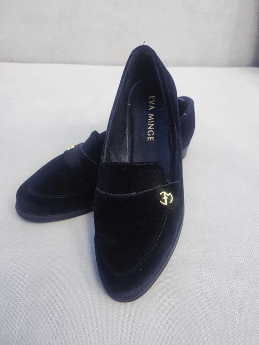 Aksamitne welurowe velvet mokasyny Eva Minge