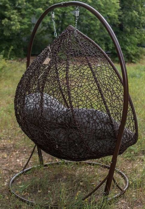 Підвісне крісло садова качель кокон з ротангу