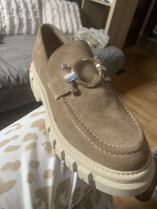 Mokasyny skóra zamsz L’estrosa 39 nowe