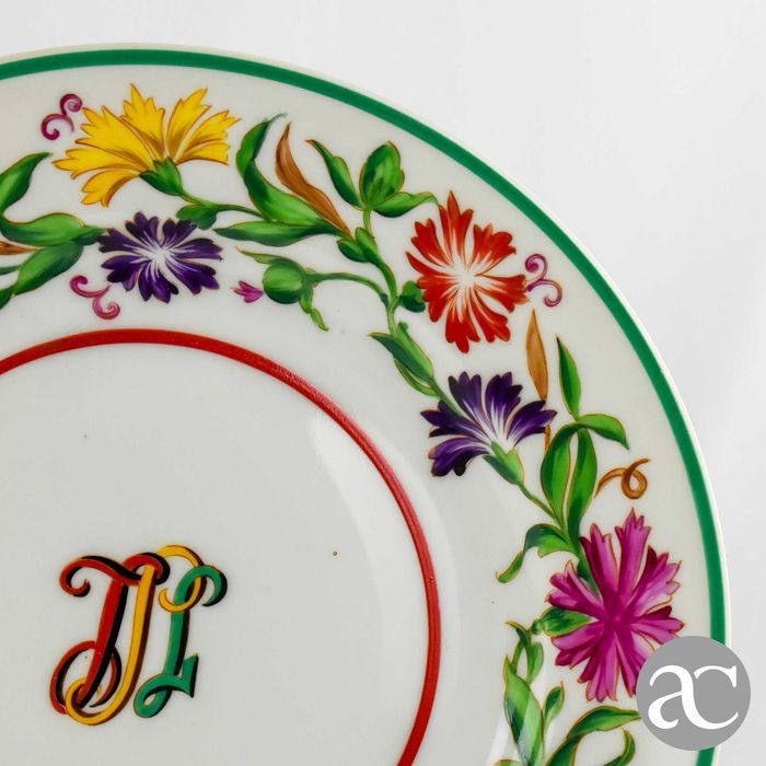 Conjunto de 2 pratos com monograma porcelana Artibus