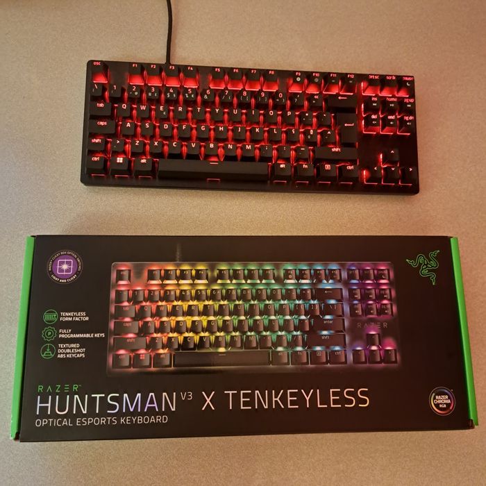 Teclado Mecânico Razer Huntsman V3 X Tenkeyless Purple Switch PT Preto | COMO NOVO