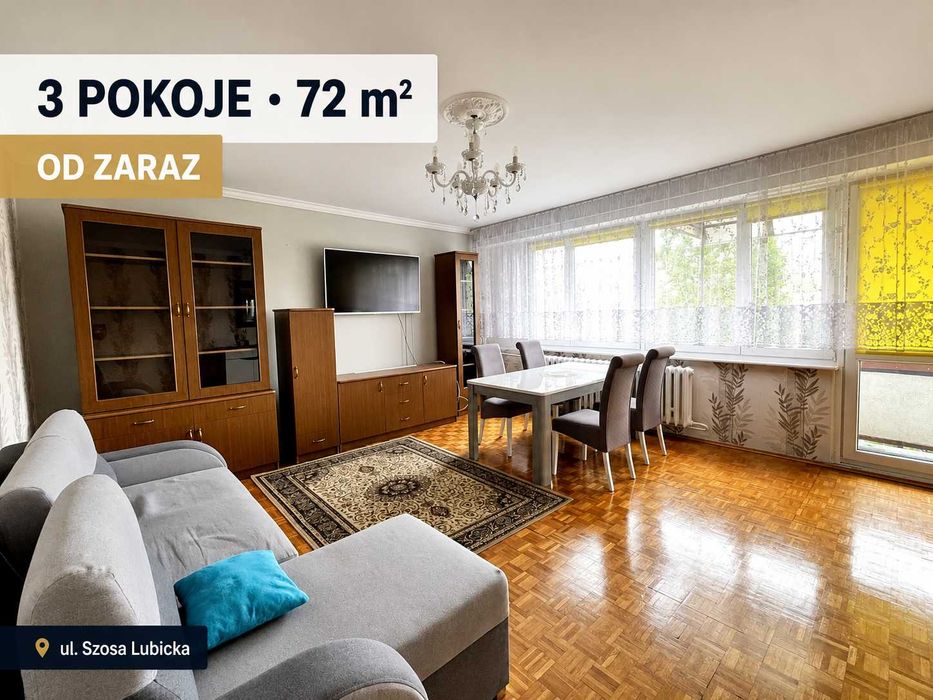 3 pokoje 72 m² – ul. Szosa Lubicka - Rubinkowo - Idealne dla rodziny lub studentów
