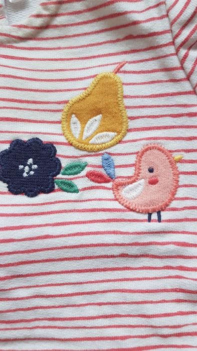 Tu bluzka krótki rękaw bufki 56cm dziewczynka jak nowa