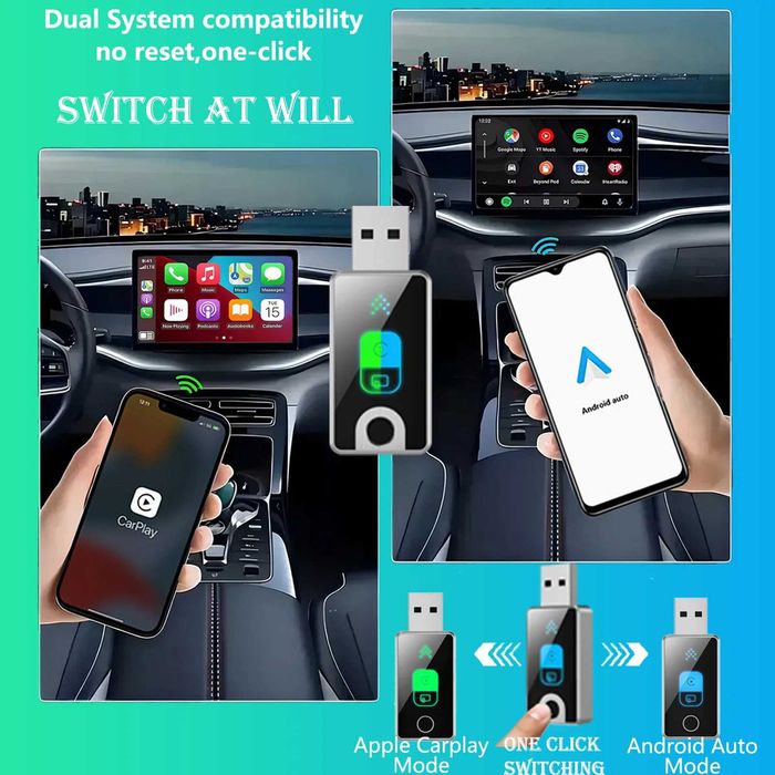 Adapter USB dla bezprzewodowego Carplay i Android Auto