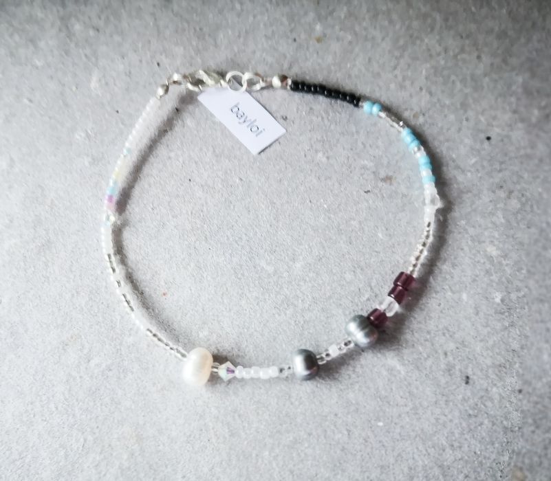 Piękna bransoletka perły słodkowodne + kryształki Swarovski