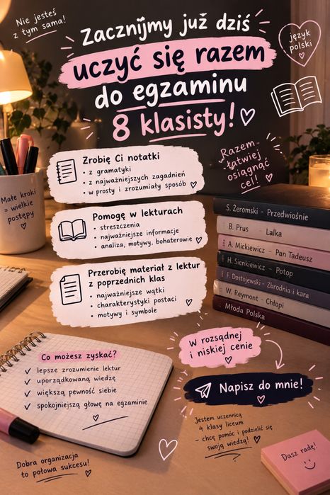 Pomoge sie przygotowac do sprawdzianow z polskiego!
