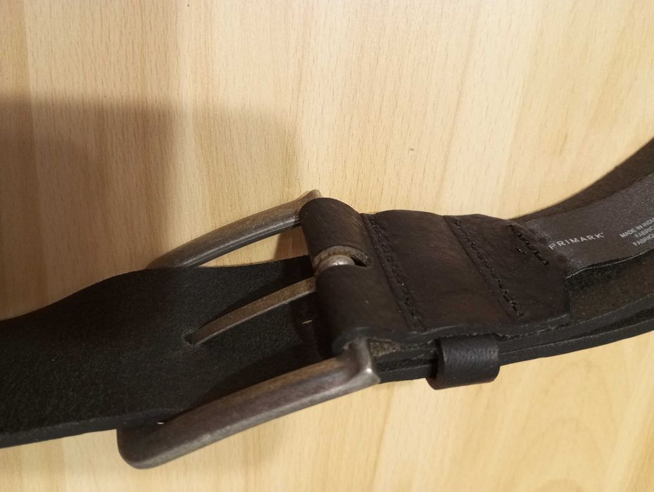 Primark Czarny skórzany pasek męski rozm.S/72-86