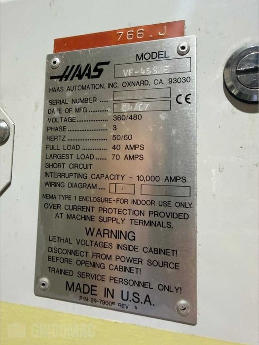 Centrum frezarskie CNC HAAS VF-4SSHE