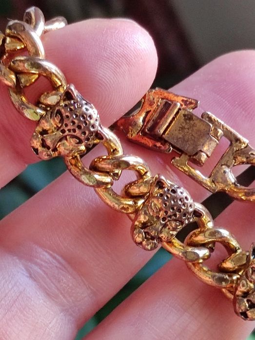 Pulseira vintage leopardos