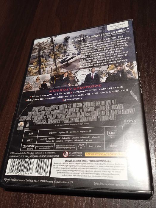 Film DVD 2012 John Cusack/ katastroficzny.