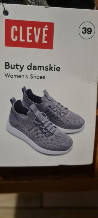 Buty damskie szare nowe r.39 Cleve sportowe