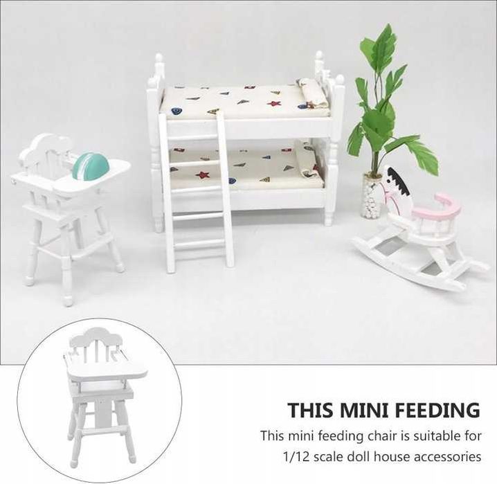 1:12 krzesełko do karmienia do domku dla lalek krzesło hemoton meble