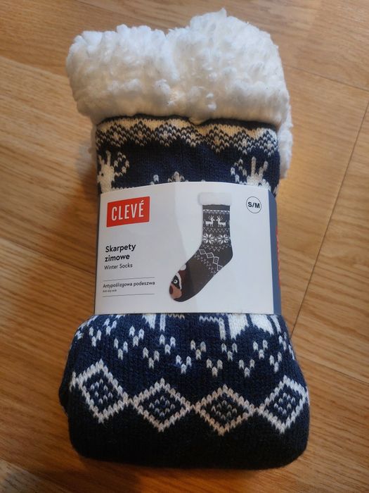 Шкарпетки зимові з новорічним принтом