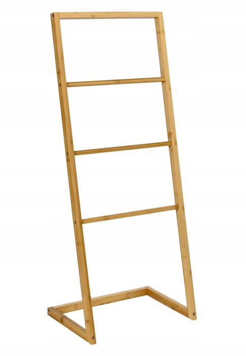 WIESZAK drewniany na ręczniki 4 poziomy bambus 98cm