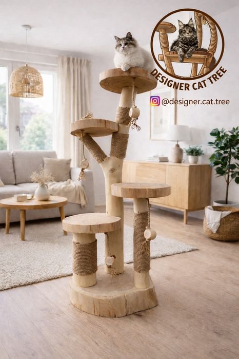 Еко когтеточки для котів з натурального дерева ручної роботи. Для кота