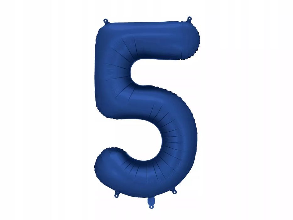 Balon Foliowy Cyfra 5 Granatowa Duża 86Cm Satynowa Mat. Nowy Produkt