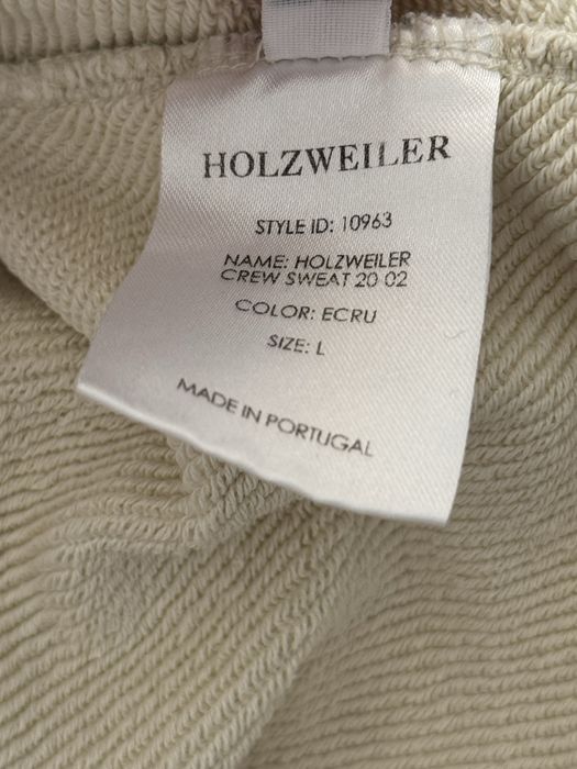 Bluza Holzweiler L crewneck haft big logo ecru masełkowa designer