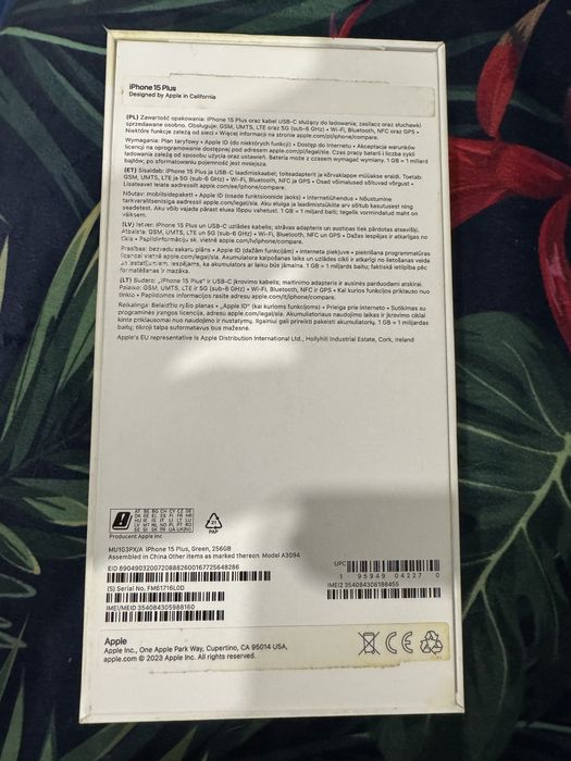 Iphone 15 Plus stan idealny 256GB, 87% baterii