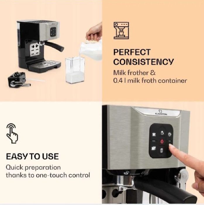 Kolbowy ekspres ciśnieniowy Klarstein BellaVita 1450 W