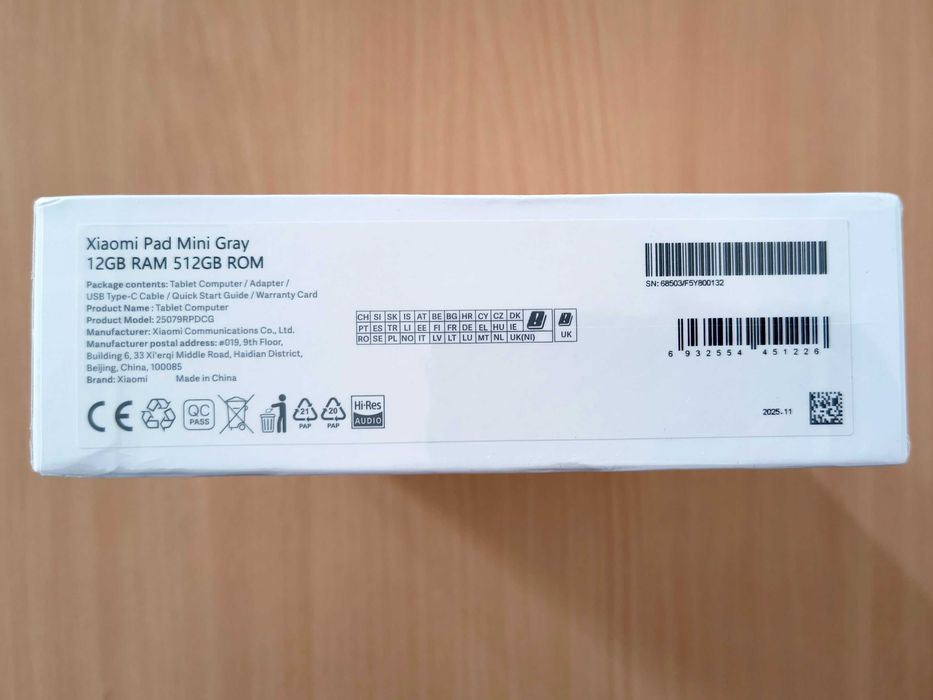 Tablet Xiaomi Pad Mini 12/512GB 8.8" Wifi Szary