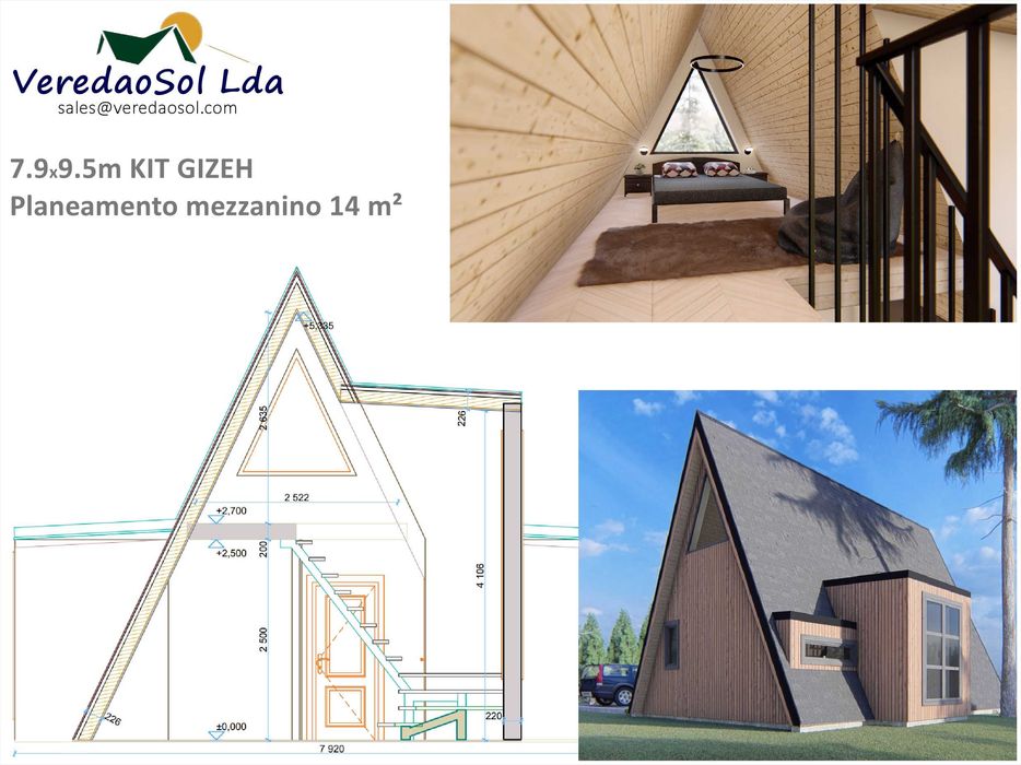 Casa Madeira KIT GIZEH 52.8 m² Pré-fabricada - Preço imbatível