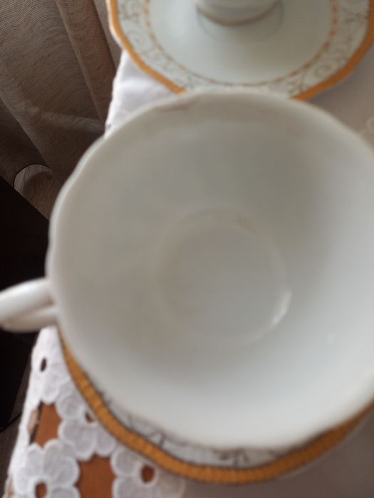 Чашка з  тарілочкою, фарфор, в наявності 6 штук