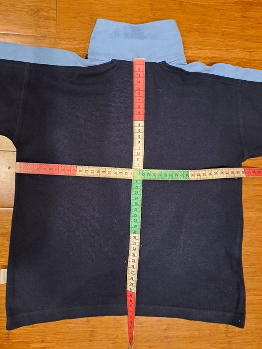 Polo dziecięce na 128 cm, granatowe z błękitnym,