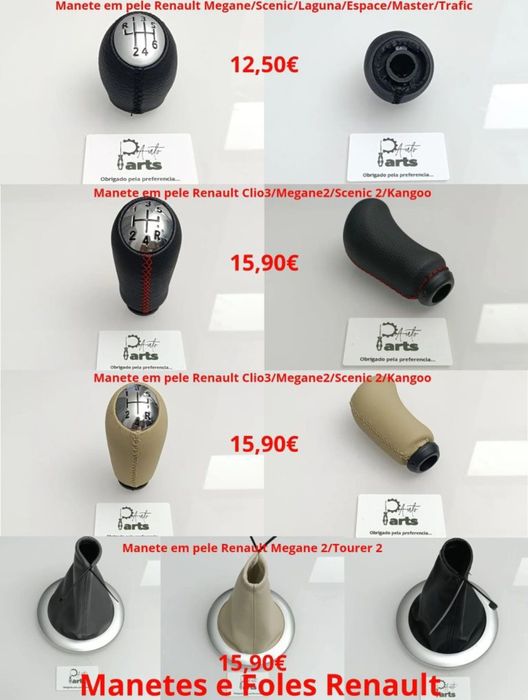 Manete de velocidades e fole Renault/Dacia