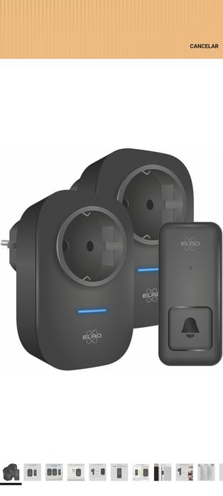 Campainha cinética sem fios DB4000 - com receptor enchufável com tomada de corrente -Pilhas