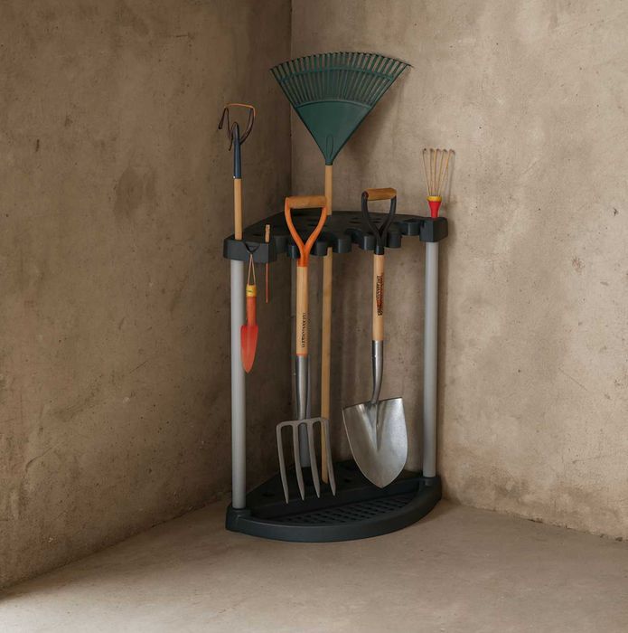 Wytrzymały Stojak Na Narzędzia Ogrodowe Narożny Organizer Garaż Ogród