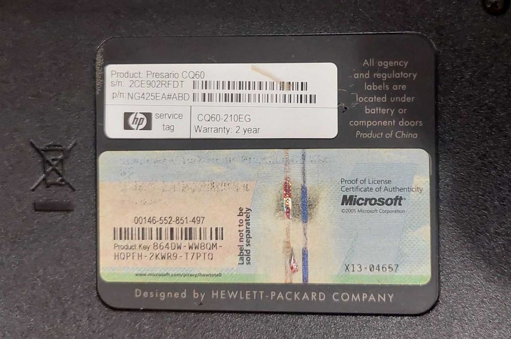 Ноутбук HP CQ60 Під відновлення Память=0 /HDD=0