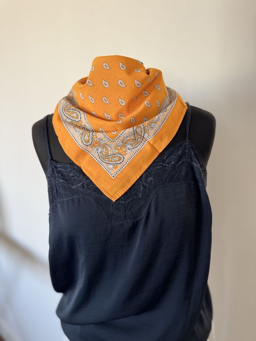 Bandana klasyczny wzor pomaranczowa bawelna