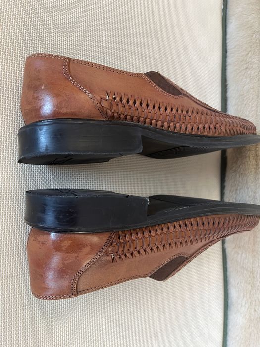 Century letnie skórzane buty męskie plecionka 41