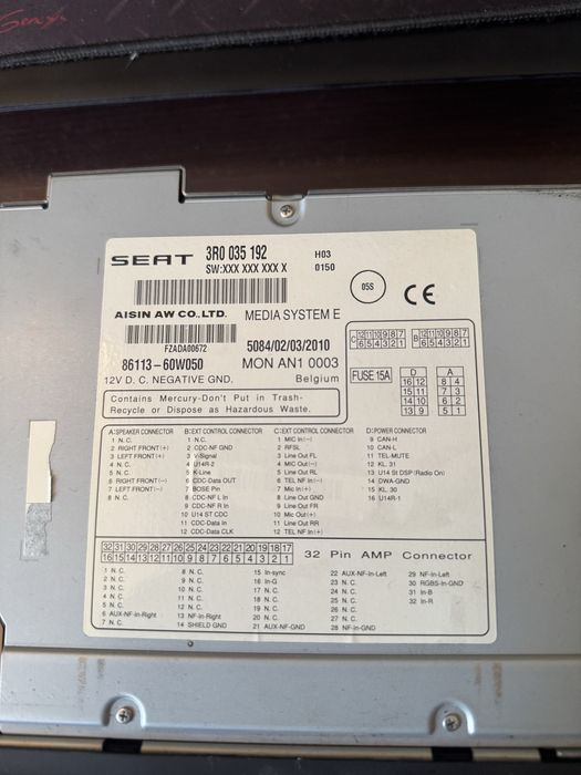Radio RNS-E, seat exeo 2010