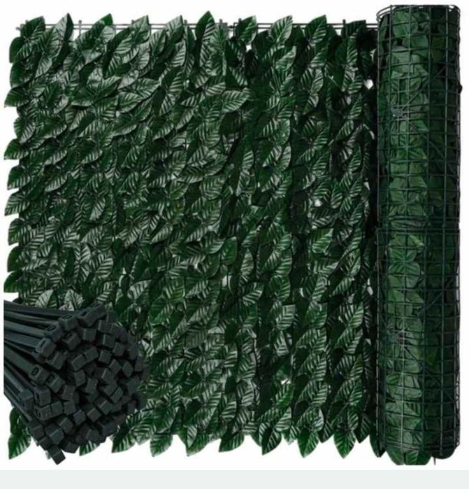 Sztuczny żywopłot bluszcz siatka balkon 5m x 50cm Krumad - 2 rolkii