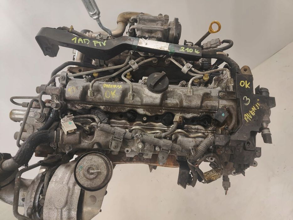 toyota avensis 2.0 diesel oe 1ad ftv 210 tyś km przebieg silnik