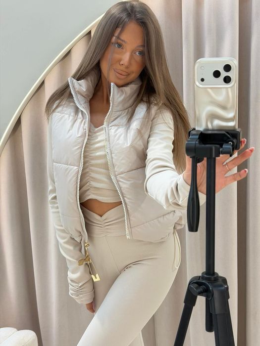 Kamizelka damska pikowana SOFT beżowa rozmiar uniwersalny Mia Maison