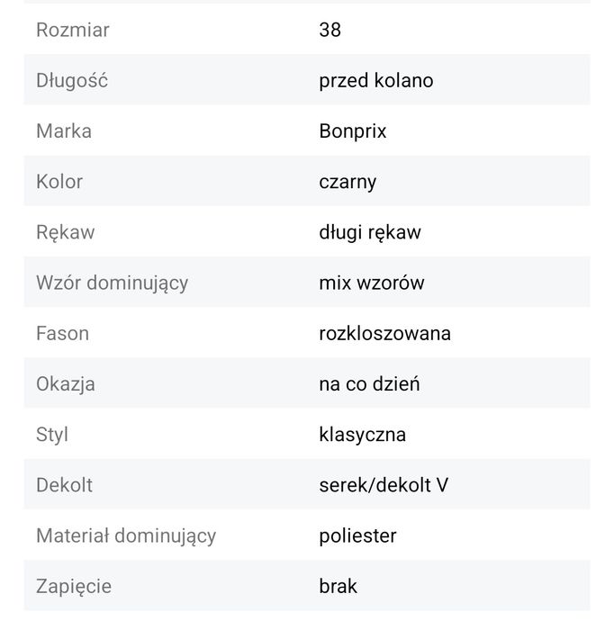 Wzorzysta sukienka z siateczki 38